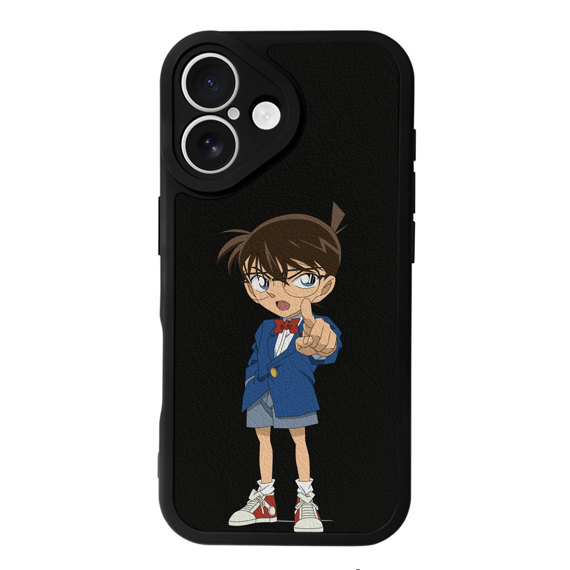 （画像用） 名探偵コナン 江戸川 コナン Detective Conan Conan Edogawa 【iPhone 16シリーズ対応】シリコンスマホケース（レザー調） 材質：シリコン
